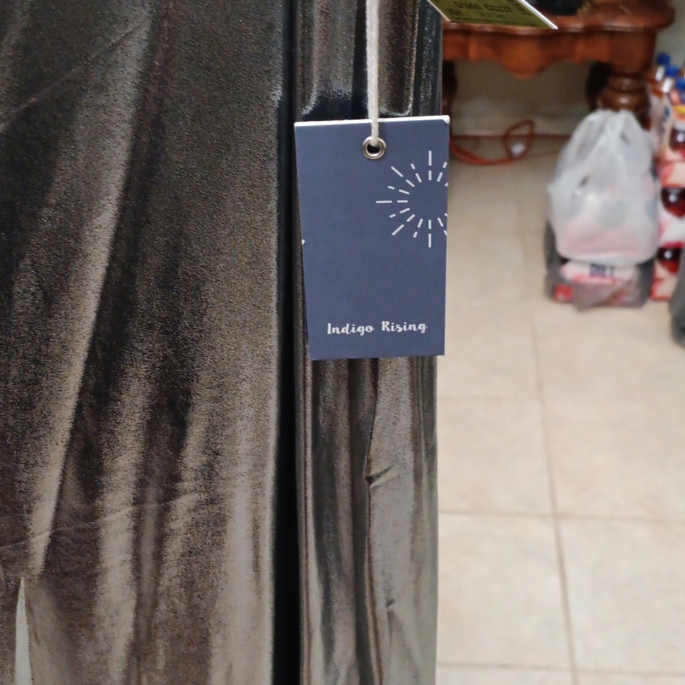 Very Shiny Silver Asymmetrical Slip Maxi Skirt - Picture 3 of 3